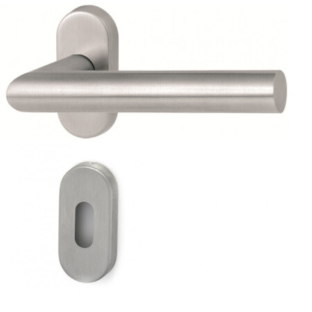 Türbeschlag HOLAR MT 00 mit ovaler Rosette (Edelstahl)