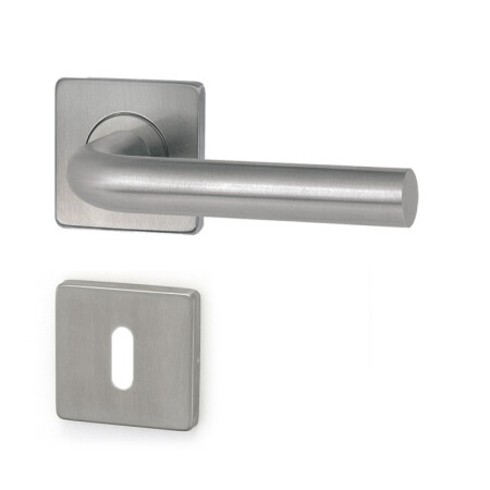 Türbeschlag HOLAR MT 01 mit quadratischer Rosette (Edelstahl)