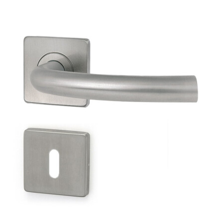 Türbeschlag HOLAR MT 03 mit quadratischer Rosette (Edelstahl)