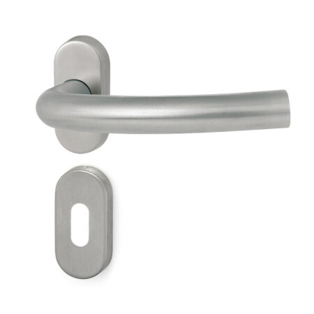 Türbeschlag HOLAR MT 03 mit ovaler Rosette (Edelstahl)