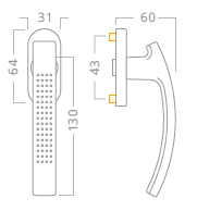 Fensterbeschlag ACT Futura für Eurofenster (NICKEL MATT)