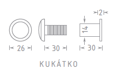 Türspion ACT 180° včetně krytky (MESSING)