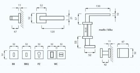 Türbeschlag MP Square-HR 2275Q (OCS)