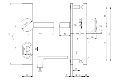 Sicherheitsbeschlag ROSTEX BK 802 (CHROME-EDELSTAHL)