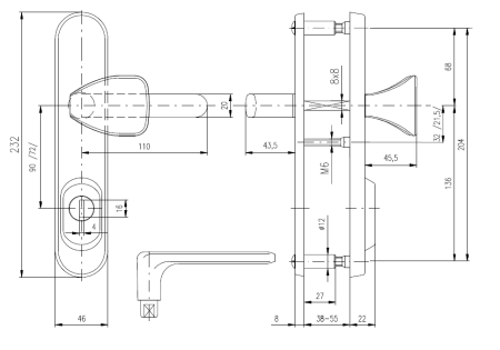 Sicherheitsbeschlag ROSTEX BK 802/O EXCLUSIVE (CHROME-EDELSTAHL)