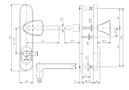 Sicherheitsbeschlag ROSTEX BK 802/O BRIT (EDELSTAHL MATT)