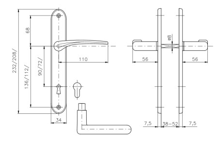 Türbeschlag ROSTEX SONET (TITAN GOLD)