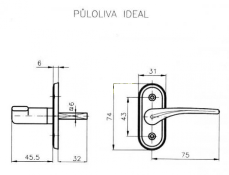 Fensterhalbolive ROSTEX IDEAL (CHROM EDELSTAHL)