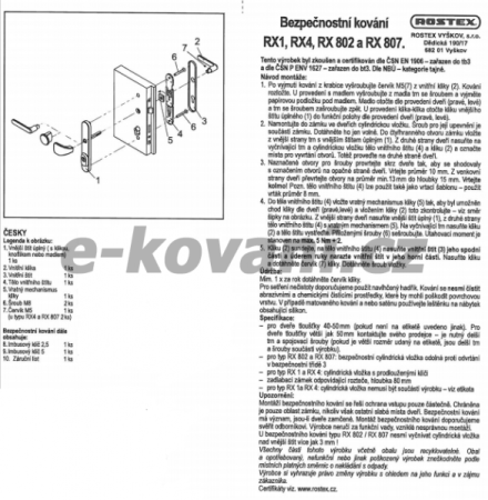 Sicherheitsbeschlag ROSTEX BK RX 1 ASTRA (CHROM-EDELSTAHL)