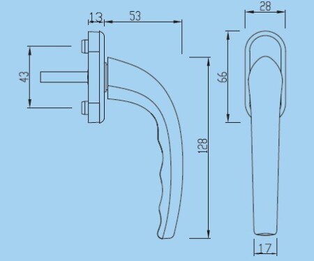 Fensterbeschlag RICHTER RHW 007 (F1, F4, F9, WEISS)