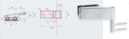 Türband horizontal für Glastür MP CER108C (18000/7000/SP 101)