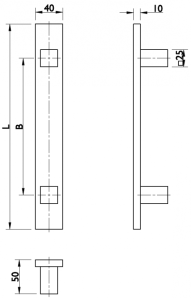 Türgriff TWIN FL 118022 flache (E) - Holz-Montage