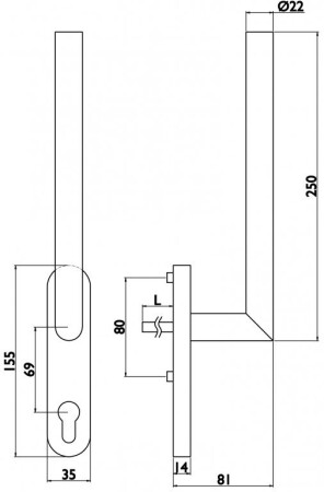 Fenstergriff TWIN VISION HS PORTAL 1802 (E)