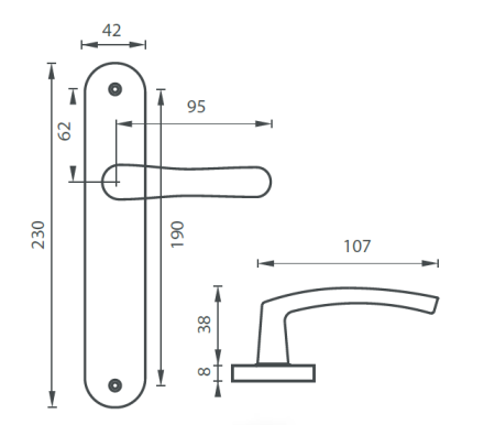 Türbeschlag MP KE - Michaela (ALUMINIUM - SILBER)