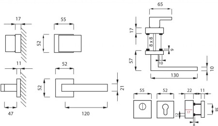 Sicherheitsbeschlag MP CUBO/SQUARE HR 3230/2275 (OCS)