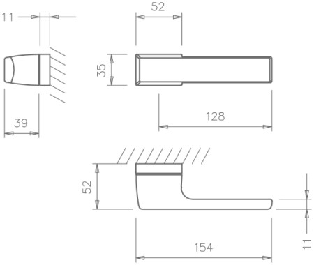 Türbeschlag MP TI - MELODY - RT 3099RT (T - Titan)