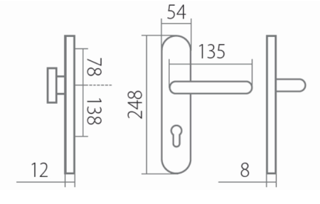 Sicherheitsbeschlag TWIN COLUMBUS BLOCK HR H2094 KS DEF (E)