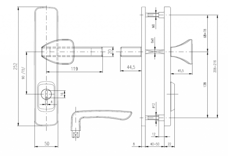 Sicherheitsbeschlag ROSTEX BK RX 4 ASTRA 4. Kl. (CHROM EDELSTAHL)