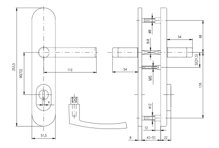 Sicherheitsbeschlag ROSTEX BK EL 4 (ALUMINIUM)