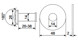 Türspion RICHTER 20-38 (Nickel matt)