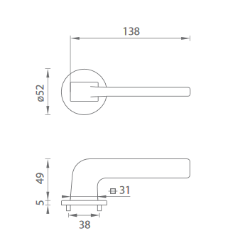 Türbeschlag MP DARA - R 4007 5S (OCS - Gebürstetes Chrom)