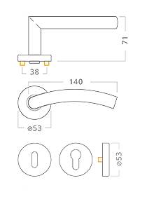 Türbeschlag ACT Pipa SlideBloc R (EDELSTAHL)