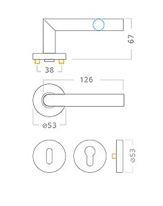 Türbeschlag ACT Tipa EasyClick PullBloc R (EDELSTAHL)