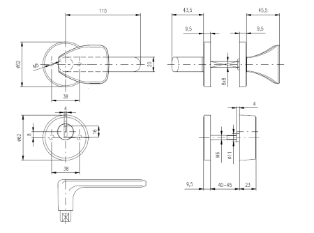 Sicherheitsbeschlag ROSTEX BK RX1/S Exclusive (EDELSTAHL MATT TITAN)