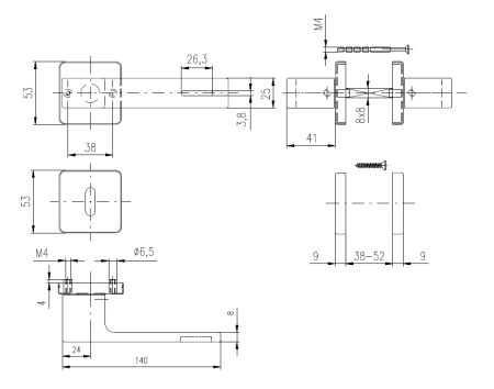 Türbeschlag ROSTEX FONDI / H LUMINO (SCHWARZ)