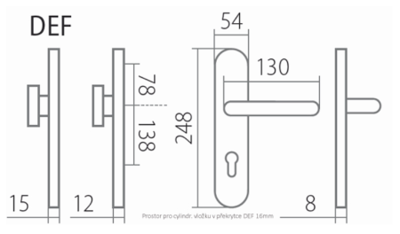 Sicherheitsbeschlag TWIN COLUMBUS BLOCK HR H2087 KS DEF (E)