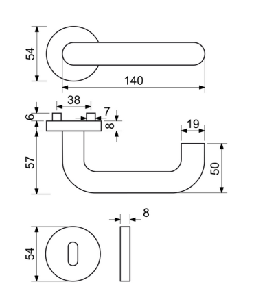 Türbeschlag RICHTER RK.U-FORM (Edelstahl)