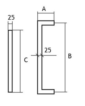 Griff EUROLATON für Glas- und Holztüren - 78250350 (Edelstahl)