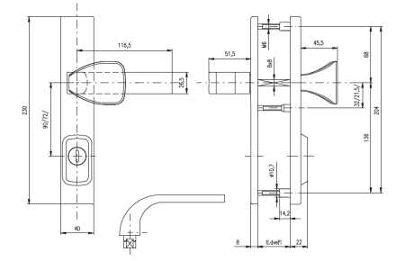 Sicherheitsbeschlag ROSTEX BK RN807 FONDI (EDELSTAHL MAT)