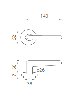 Türbeschläge MP Azalia - R 7S (MATTES KUPFER)