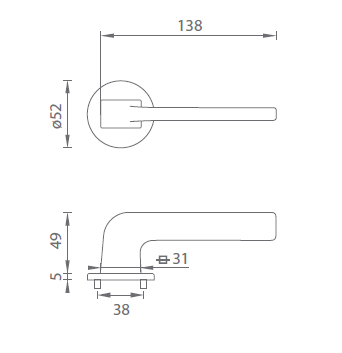 Türbeschlag MP DARA - R 4007 5S (OLS - Messing gebürstet)