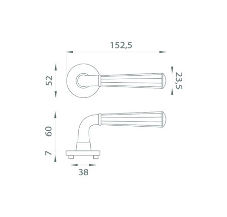 Türbeschläge MP MARIGOLD 2 - R 7S (BS/CUM - Mattschwarz / Mattkupfer)