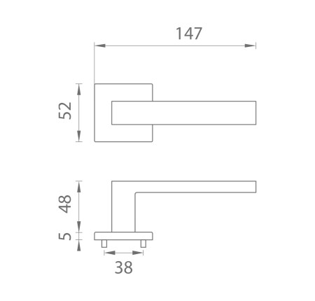 Türbeschläge MP - AS - TILIA - HR 5S (Glanzgraphit - US PVD)