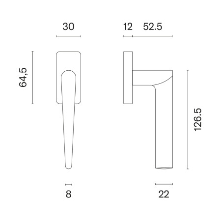 Eurofenstergriff MP ARNICA - HR 7S BS - Mattschwarz