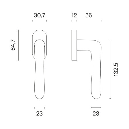 Euro-Fenstergriff MP CYNIA - R 7S (OLV PVD - Poliertes lackiertes Messing)