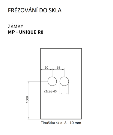 MP – UNIQUE R8 – Glasschloss mit Griff ERBA – PZ (BS – Mattschwarz)