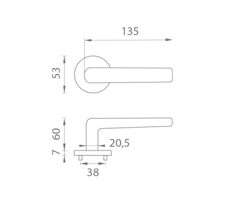 Türbeschlag MP INULA - R 7S (BS - Mattschwarz)