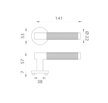 Türbeschläge MP MOLINIA - R 7S (OLV PVD - Messing poliert lackiert)