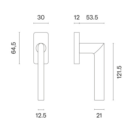 Eurofenstergriff MP PRIMULA - HR 7S (BS - Mattschwarz)