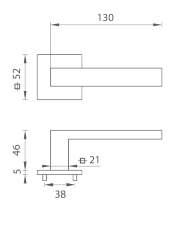 Türbeschlag MP TI - SQUARE - HR 2275Q 5S (BS - Mattschwarz)