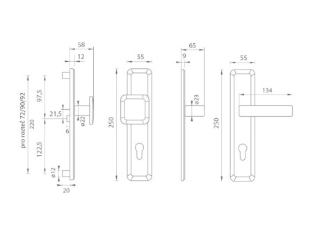 Türbeschläge MP MI - QB SECUR / SUN 1 (ONS - Glänzend gebürstetes Nickel)