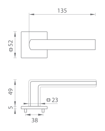 Türbeschlag MP TI - BELIEBT - HR 4161Q 5S (BS - Mattschwarz)