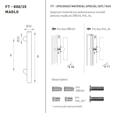TÜRGRIFF MP Code K00 Ø 35 mm SP - Stück (WS - Weiß matt)