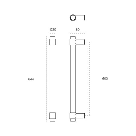 TÜRGRIFF MP IN.07.123.D - Paar (BN - Gebürsteter Edelstahl)