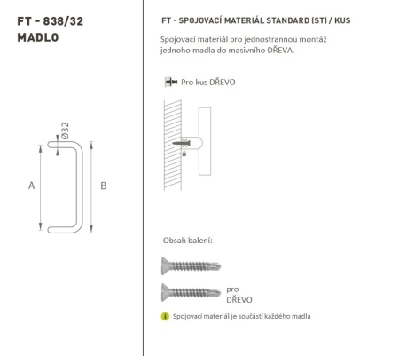 TÜRGRIFF MP Code K38 Ø 32 mm ST - Stück (BS - Mattschwarz)