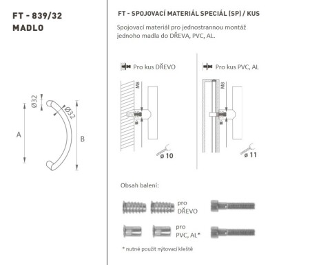 TÜRGRIFF MP Code K39 Ø 32 mm SP - Stück (BS - Mattschwarz)